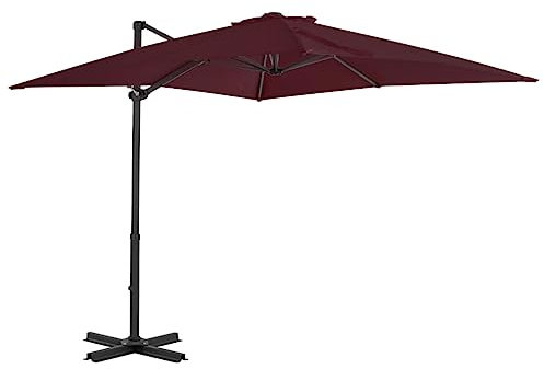 vidaXL Ampelschirm mit Aluminium-Mast Bordeauxrot 250x250 cm