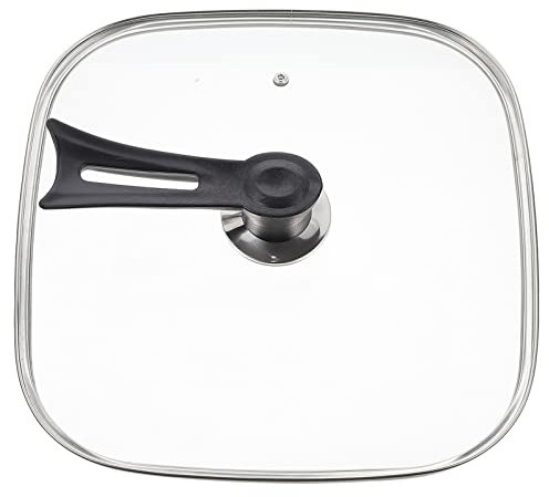 Electric Food Warmer Glass Cover Glass Pot Lid Replacement Square Tempered Glass Lid Glass Top Covers Square Lid Pans Transparent Design Pot Cover Stainless Steel Square Cover Dome