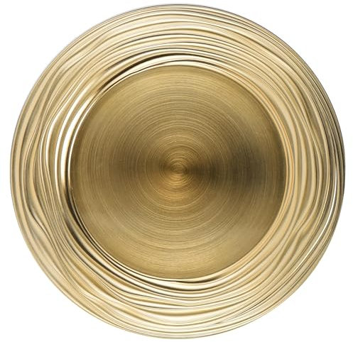 CAMOFOXIN 13 Inch Round Charger Plates, Set of 6, Dinner Chargers Bulk Wedding (Gold)