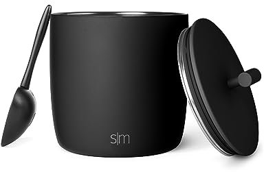 Simple Modern Vacuum Insulated Ice Bucket with Lid and Scoop | for Cocktail, Champagne, Wine, Beer, & Hosting | Stainless Steel 100oz Capacity for Large Parties | Rocks Collection | Midnight Black