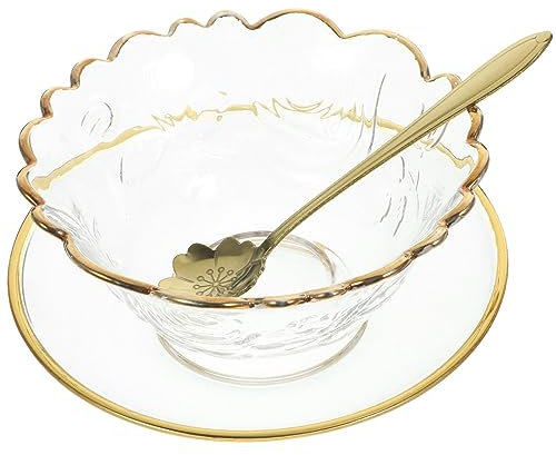 HOMSFOU Juego De Ensaladera Y Cuencos De Cristal para Palomitas De Maíz, Ensalada Grande, Fiestas Y Hogar