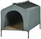 PawHut Caseta para Perros 130x85x95 cm Cama para Perros con Cojín Ventanas de Malla Enrollable y Cubierta Exterior para Perros Grandes Gris