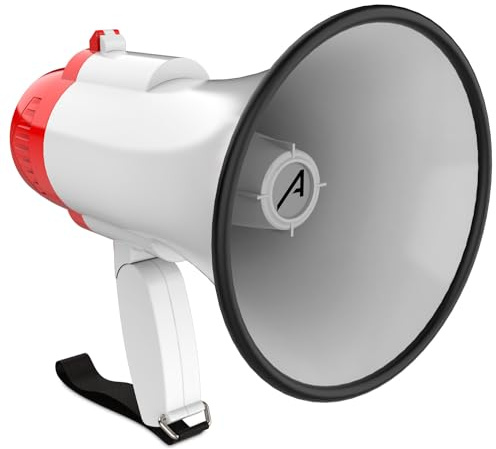 Audibax Denton 10-10 W ergonomisk handhållen megafone - MP3-uppspelning - röstinspelning - uppladdningsbart batteri - sjöjungfrufution