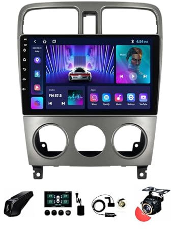 BOJONTN 9 Zoll Android 12 Autoradio 2 Din für Subaru Forester SG 2002-2008 mit Rückfahrkamera Lenkradsteuerung Bluetooth GPS Navigation Kabelloses CarPlay WiFi Mikrofon (Size : S100 1+32G)