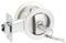 PATIKIL Round Recessed Door Lock with Keys, Pocket Door Lock Invisible Hardware Privacy Sliding Door Lock for Bathroom Bedroom Barn Door for 1-3/8 to 2 Thickness Door, Silver