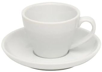 24x Espresso doppio Tasse Obertasse + Untertasse Italia 180 ml weiß, Porzellan, Doppelter Espresso