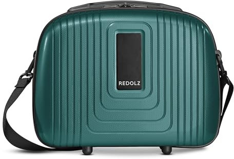 REDOLZ Hartschalen Handgepäck Kosmetik-Koffer | Stabiles Beauty-Case mit Aufsteckfunktion |34 x 17 x 27 cm aus leichtem Polypropylen (Essentials 14)