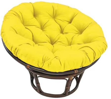 Surwin Hängesessel Kissen, Kissen für Hängesessel Rundes Dicke Stuhlkissen Weich Bequem Gartenstuhlauflage, Kissen Hängesessel für Rattanmöbel und Gartenstuhl (60cm,Gelb)