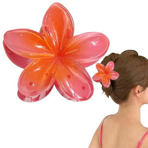 Hawaiian Flower Hair Clip, Pinza Pelo Flor Hawaianas, Clips de Pelo de Flor Colores Pinzas, Hair Garra Clip para Mujeres Niñas Diario Fiesta Boda Playa Viajes, Antideslizante