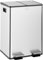 HOMCOM Poubelle de cuisine double, 2 x 28L, poubelle à pédale en acier inoxydable, 2 couvercles à fermeture douce, seaux intérieurs amovibles et poignées anti-empreintes digitales 45,8x36x67,6cm