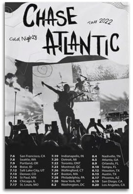 FGTGWFC Chase Atlantic Cold Night Album-Cover auf Leinwand, Wandkunst, Poster, Schlafzimmer-Dekor für Teenager, 30 x 45 cm, ungerahmt, 43