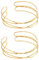 HTTYHT Armreif Gold Armband Damen, 2 Stück edelstahl Armreif Oberarm Geschichteter Wickelarmband Oberarmreif Offener Armreifen Armstulpe für Frauen Damen Mädchen