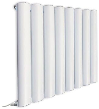 555mm(w) x 600mm(h) Ariel White Aluminium Horizontal Electric Radiator - 500W PTC