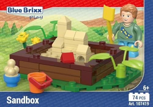 BlueBrixx Play 107419 – Sandkasten aus Klemmbausteinen mit 74 Bauelementen