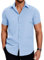 COOFANDY Kurzarmhemd Herren Sommer Hemd Männer Bügelfrei Business Hemden Freizeithemden Regular Fit Casual Oberhemd Hellblau L