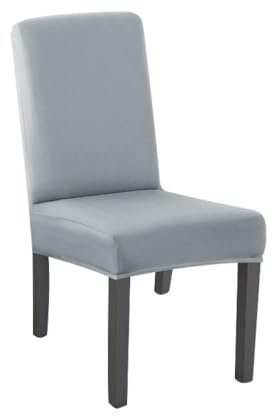 QTANZIQI 1/2/4/6/8 Piezas Funda elástica para Silla de Comedor Funda elástica para Silla de Spandex Fundas elásticas para sillas Banquete de Cocina, Gris Claro, 2 Piezas