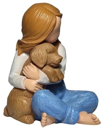 Decorazione da tavolo per cani – Statua commemorativa di cani, statuette in resina per ragazze e cani, simpatia decorazione per la casa della camera da letto, del soggiorno