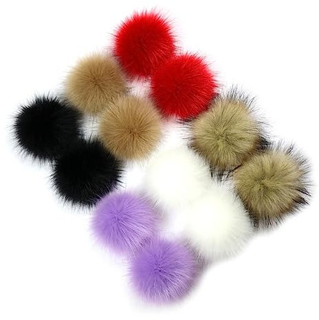 Holibanna 12pièces Pompom Faux Pour Chapeaux Écharpes Et Accessoires Charms Colorés Pour Et Mode