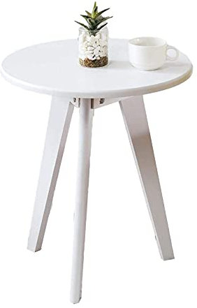 KROVEDY Runde Beistelltische, Coffee Shop Beistelltische Couchtisch Balkon Lounge Tisch Terrasse Nachmittagstee Tisch MDF Platte & Massivholz Beine,B,60 * 60 * 70Cm Feito NA China Bequemes Jubiläum