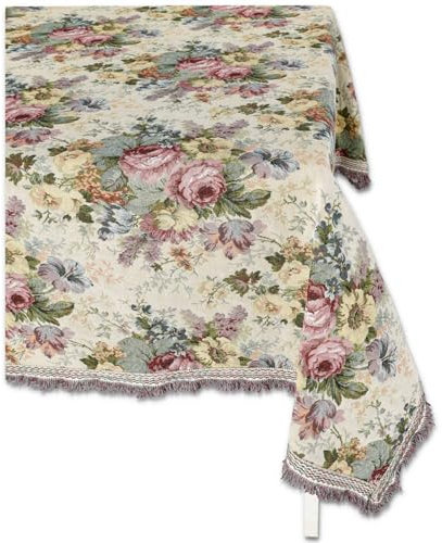 Casatessile Tischdecke Tischdecke eleganter Stoff GOBELIN Jacquard Aurora H - 4 SITZEN 140X140 cm.