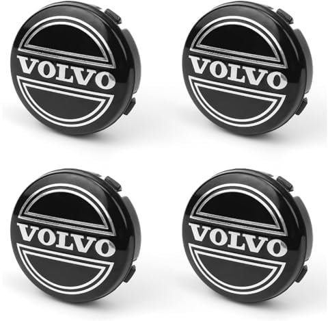 DZPFDC 4 Stück Nabendeckel für Volvo XC-90/XC90 (2.Gen. ab BJ 2015),Auto-Nabenkappen mit Logo, Radnabenkappen Felgendeckel Felgenkappen Nabenkappen Wheel Caps,A-60MM