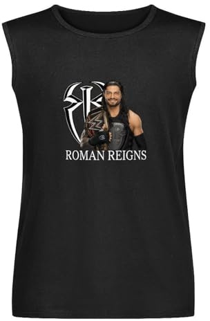 Roman Reigns Mens Unisex Sleeveless T-Shirt Graphic Print Vests Top Black Tank Tee 3XL