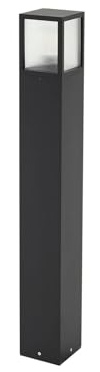 Lucande Außenleuchte Klemens (spritzwassergeschützt (Modern) in Schwarz aus Aluminium (1 flammig, E27) - Wegeleuchte Pollerleuchte Wegelampe Sockelleuchte