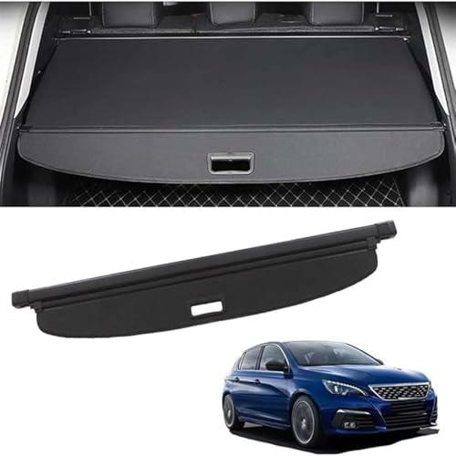 ZDDYUU Kofferraumabdeckung Rollo für Peugeot 308 SW II (Phase II, 2017), Einziehbarer Auto Laderaumabdeckung Hintere Kofferraum Hutablage Schattenschutz
