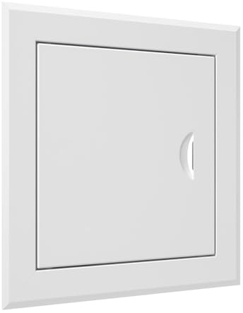 Revisionsklappe aus Metall Weiß – RAL 9016 Stahlklappe für Wand und Decke – Magnetverschluss – Zugang für Kabel, Rohre, Zähler – Flächenbündig – Innen und Außen – Einfache Montage. (20 x 20 cm)