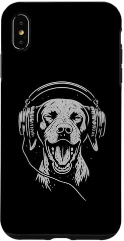 Puntero alemán de pelo corto con auriculares DJ música perro Carcasa para iPhone XS Max