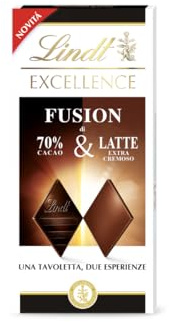 Lindt EXCELLENCE FUSION tavoletta di cioccolato fondente 70% e latte