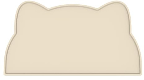 Napfunterlage Silikon Katzen und Kleine Hunde, wasserdichte Haustier Futtermatten rutschfeste Katzennapf Unterlage (Beige, 44x25 cm)
