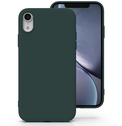 Zuvirelx Silicone Case for iPhone XR, Soft Grip, Thin, Minimalist, Shockproof, Non-Slip, Pocket-Friendly - Dark Green