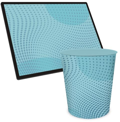 itenga Business Office Serie Schreibtisch-Set 2-teilig – Schreibunterlage 40x53cm und Papierkorb 15L (blau)