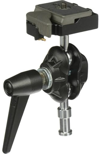 Manfrotto 155RC Tilt-Top Camera Head with Quick Plate (Black) - Camera Support - Clamp Mount - Compatible with Compact & 35mm Cameras