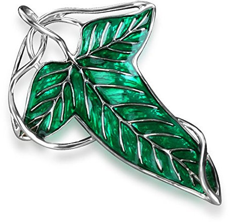 DP Design Collana con spilla raffigurante la foglia di Lothlòrien del Signore degli Anelli, Metallo