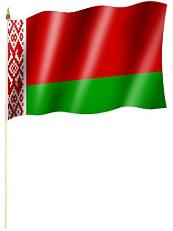 Stockflagge/Stockfahne WEIßRUSSLAND / BELARUS Flagge/Fahne ca. 30 x 45 cm mit ca. 60cm Stab/Stock