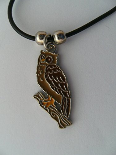 PIA International Kette Eule Modeschmuck Anhänger emailliert Eulen Greifvogel Vogel Vögel Tier Tiere