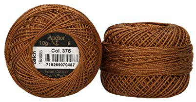 Anchor 4591008-00375 Stickgarne, 100% Baumwolle, kandis, Stärke 8, 82m, 16 Gramm