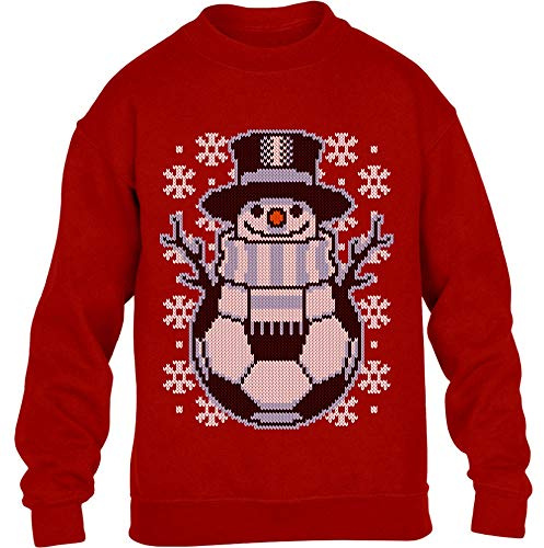 Pullover Jungen Kids Weihnachten Fußball Schneemann Winter Pulli Kinder Sweatshirt
