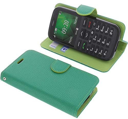 foto-kontor Cover compatible with Doro 1370 book-style green case