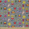 ABAKUHAUS Retro Stoff als Meterware, Schrullige Cartoon gestreift, Microfaser Multi Zweck Dekostoff für Kunsthandwerke, 3M (230x300cm), Mehrfarbig