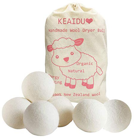 Pallina Gomitoli Di Lana Dryer & Asciugatrice Lavatrice (7cm Diametro) Palle Di Asciugatrice, Naturale e Riutilizzabile,Funzione Ammorbidente,Handmade Da Echoss,6 Pallina