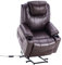 M MCombo Fernsehsessel mit Aufstehhilfe Elektrisch, Relaxsessel mit Liegefunktion bis 140°, Massagesessel mit Wärmefunktion, Knopf & Fernbedienung Verstellbar, mit USB, 7040 (Kunstleder, Braun)