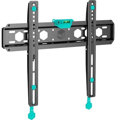 ONKRON Fixed TV Wall Bracket for 35-65 Inch Screen, Flush TV Wall Mount Fixed Weight up to 68 kg - Ultra Slim TV Wall Bracket with VESA 75x75 - VESA 400x400 mm/Universal TV Wall Mount FM5-B Black