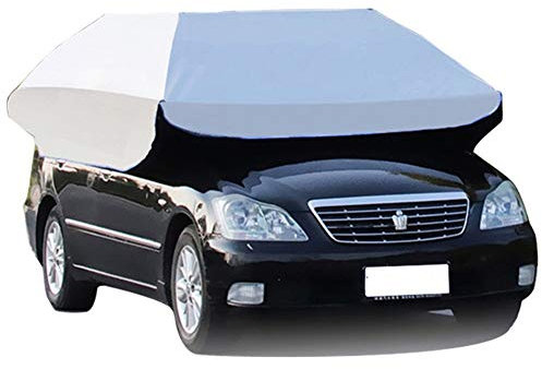 Semi-Automatic Carport Automatic Car Tent Cover Outdoor Folded Cars Sun Shade Portable Movable Carport Protection Canopy Anti Theft Waterproof,2 Size (350X190Cm)