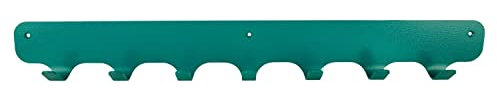 Gorillz® Rounded Seven Garderobenleiste türkis (7,8 x 67 x 6 cm) I Industrie-Wandgarderobe aus robustem Stahl mit matter Beschichtung & 7 Garderobenhaken I Platzsparende Garderobenhakenleiste