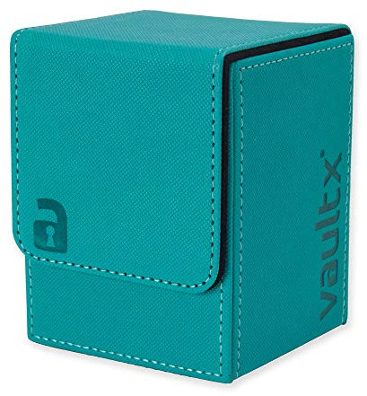 Vault X Scatola Deck Box Rigida per Carte da Gioco, 80+ Carte con Bustine, Materiale Exo-Tec, Contenitore per Carte da Collezione, Coperchio Magnetico Rimovibile, per MTG Commander, TCG (Verde acqua)
