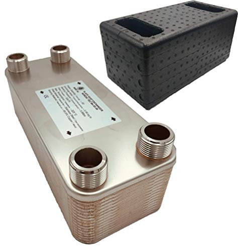 Nordic Tec Edelstahl Plattenwärmetauscher Ba-32-30 1” 30 Platten 175kW mit Isolierung