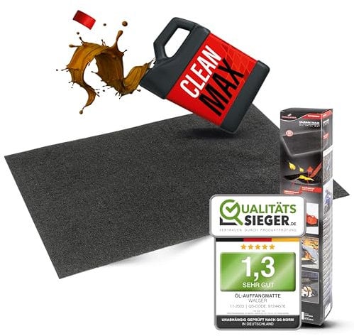 Walser Premium Tapis de rétention d'huile 60x90 cm, Tapis d'établi, Tapis de Garage Auto, Tapis de Garage Moto, sous-Couche Voiture, Tapis d'atelier pour Huile